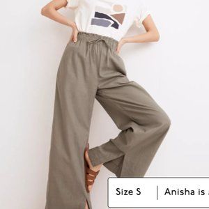 NWT Madewell Pull-On High-Rise Wide-Leg Pants Slit-Hem Edition Distant Grove XXS